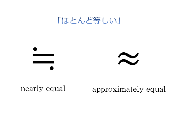 イコール 記号 ニアリー